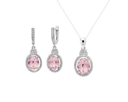 Komplet srebrny z sułtanitem