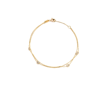 Bransoletka złota z cyrkoniami