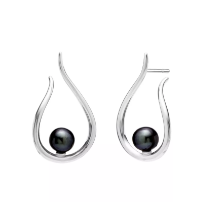 Kolczyki srebrne z białą perłą