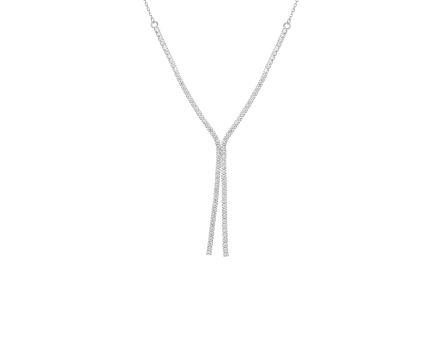 Naszyjnik srebrny krawatka wysadzana w całości cyrkoniami