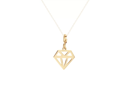 Zawieszka charms złota diament