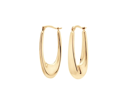 Kolczyki złote owalne próby 585 z angielskim zapięciem