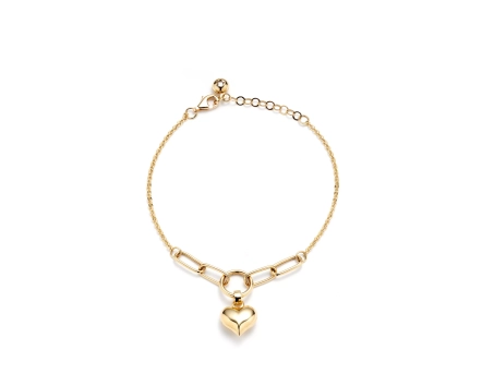 Złota bransoletka z zawieszką serca