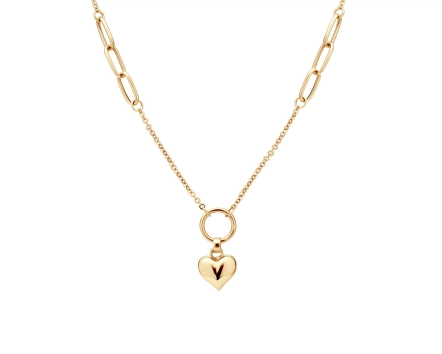 Złoty naszyjnik z zawieszką serca