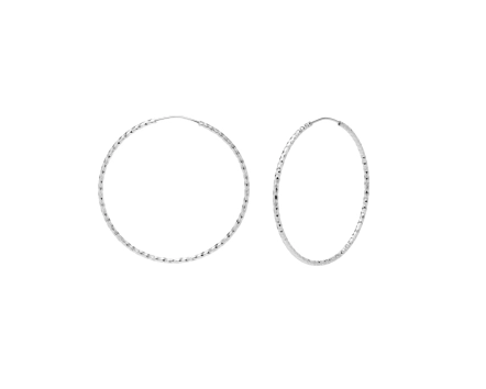 Kolczyki srebrne koła z wyrazistą fakturą odbijającą światło