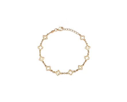 Złota bransoletka z ażurowymi kwiatowymi motywami