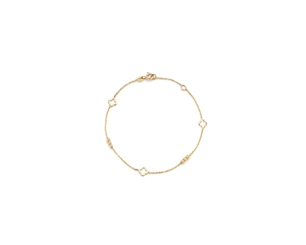 Bransoletka złota z rozetkami i drobnymi kuleczkami