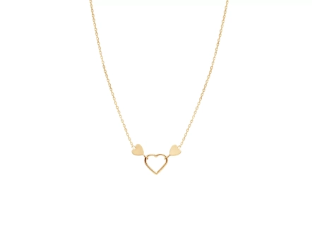 Naszyjnik złoty z trzema sercami 
