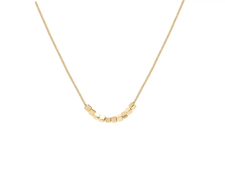 Naszyjnik złoty z małymi kostkami ze złota 585