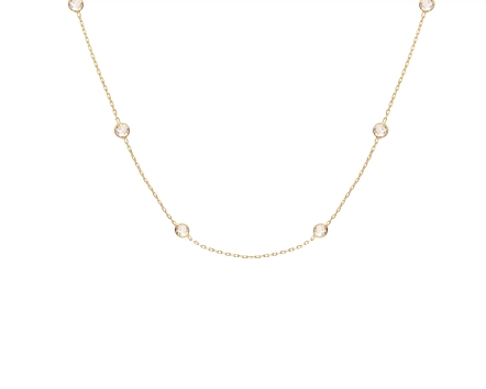 Naszyjnik srebrny z cyrkoniami w pełnej oprawie