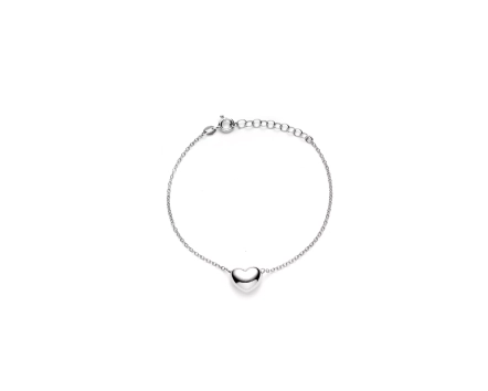 Bransoletka srebrna z sercem na delikatnym łańcuszku