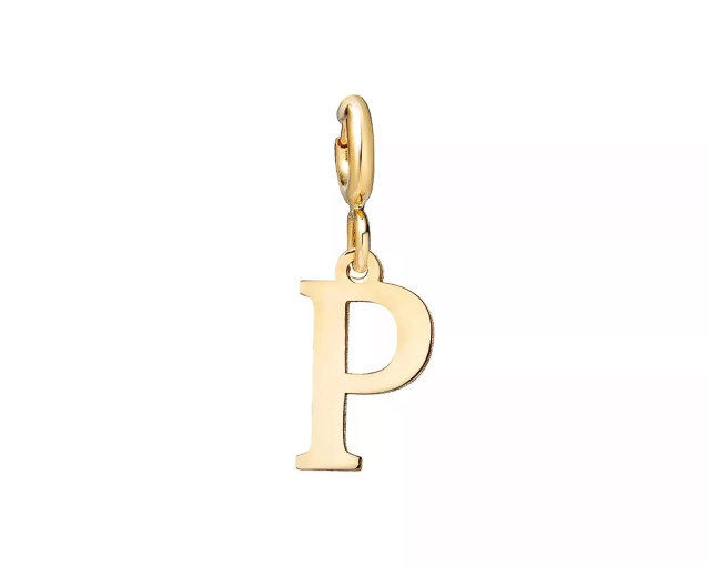 Zawieszka złota litera P - charms
