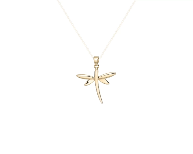 Zawieszka złota w kształcie ważki minimalistyczna gładka