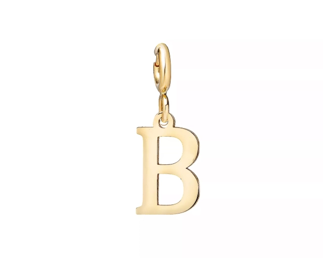 Zawieszka złota litera B - charms