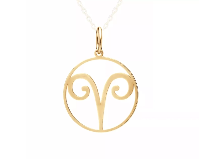 Zawieszka srebrna znak zodiaku Baran pozłacana