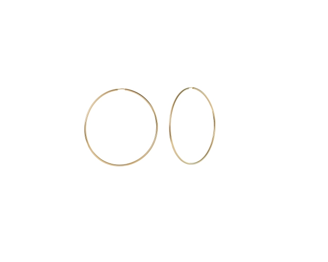 Złote kolczyki cienkie duże koła chowany sztyft