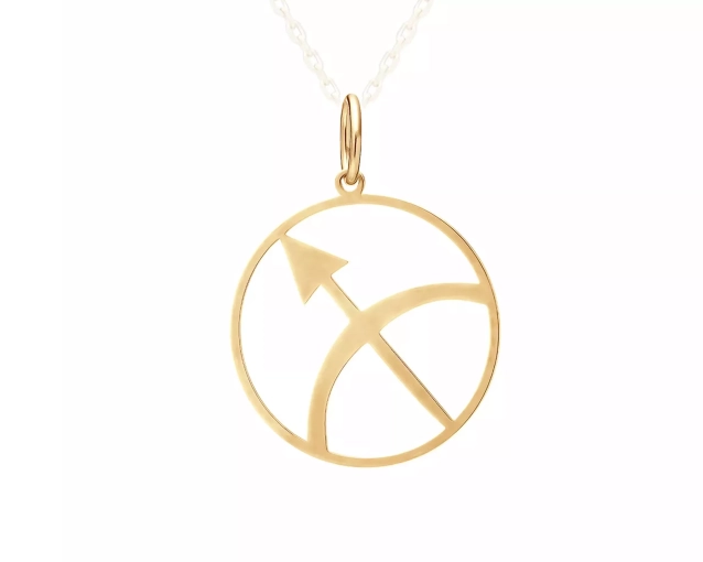 Zawieszka srebrna znak zodiaku Strzelec pozłacana