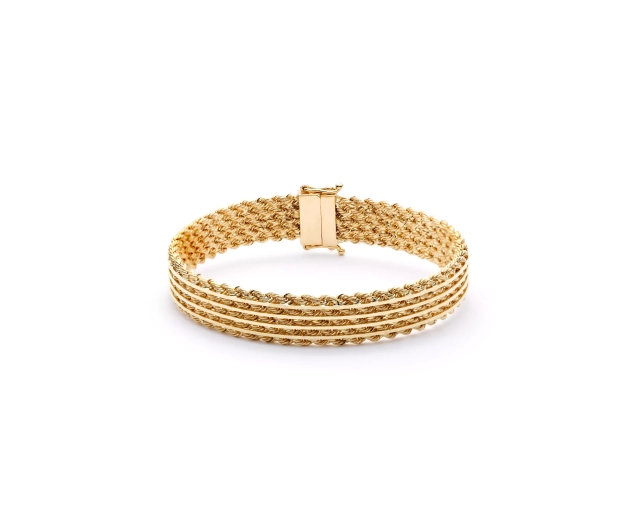 Bransoletka złota szeroka ze zdobionymi