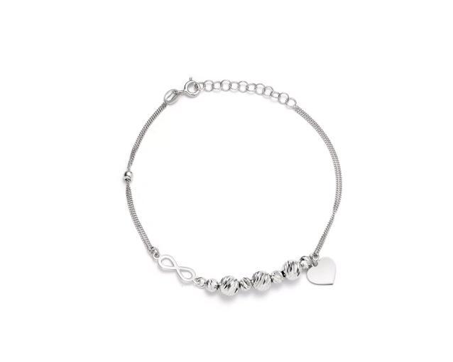 Bransoletka srebrna z sercem