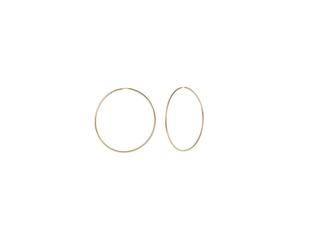 Złote kolczyki koła duże 5 cm średnicy z chowanym sztyftem cienkie