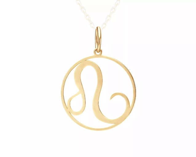 Zawieszka srebrna znak zodiaku Lew pozłacana