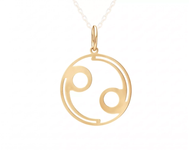 Zawieszka srebrna znak zodiaku Rak pozłacana