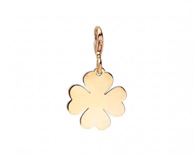 Zawieszka złota czterolistna koniczynka charms
