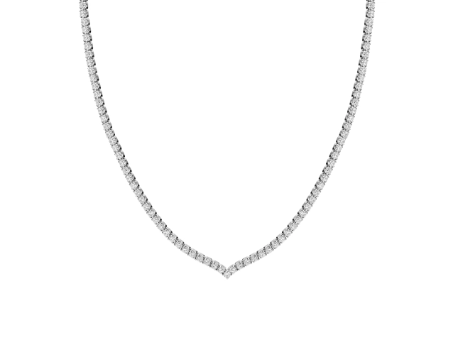 Naszyjnik srebrny wysadzany w całości białymi cyrkoniami