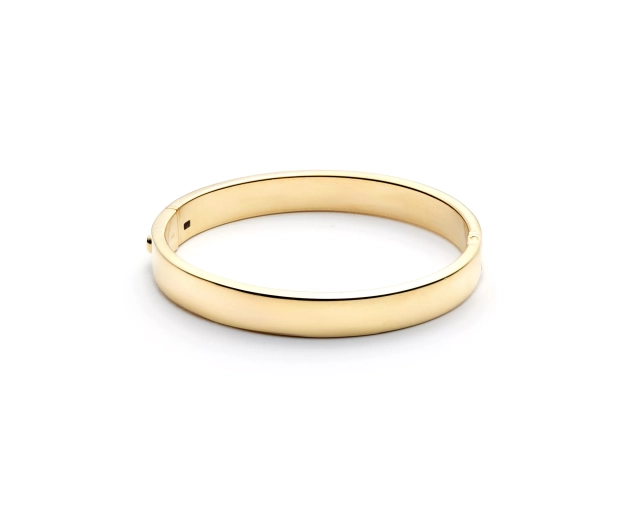 Bransoletka srebrna sztywna pozłacana