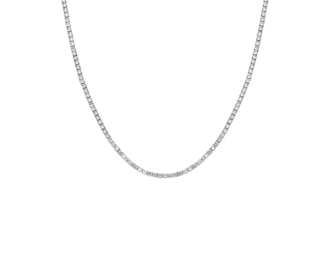 Naszyjnik srebrny w całości wysadzany cyrkoniami