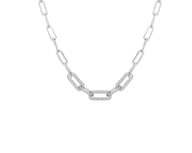 Naszyjnik srebrny z grubymi ogniwami splot typu Ankier