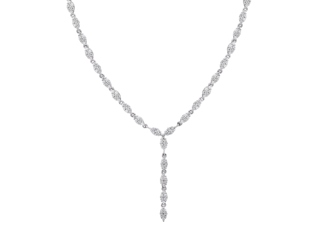 Segmentowy naszyjnik srebrny, cyrkonie, elegancki zestaw