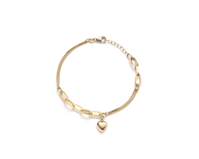 Złota bransoletka z serduszkiem