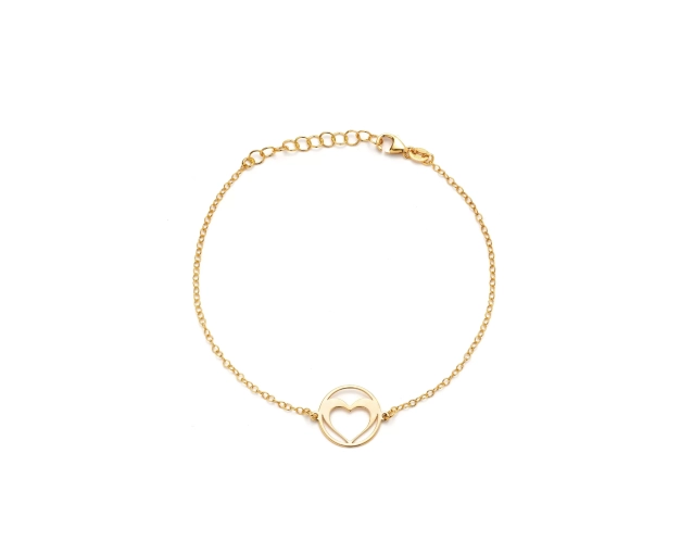 Bransoletka z sercem pozłacana