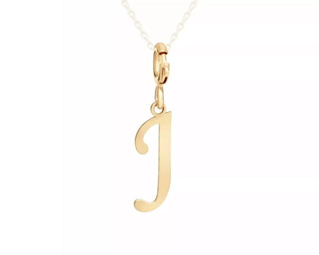 Zawieszka złota litera J charms
