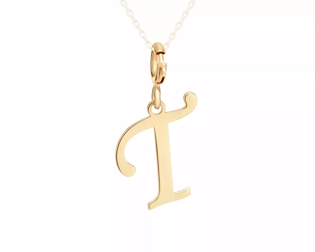 Zawieszka złota litera T charms