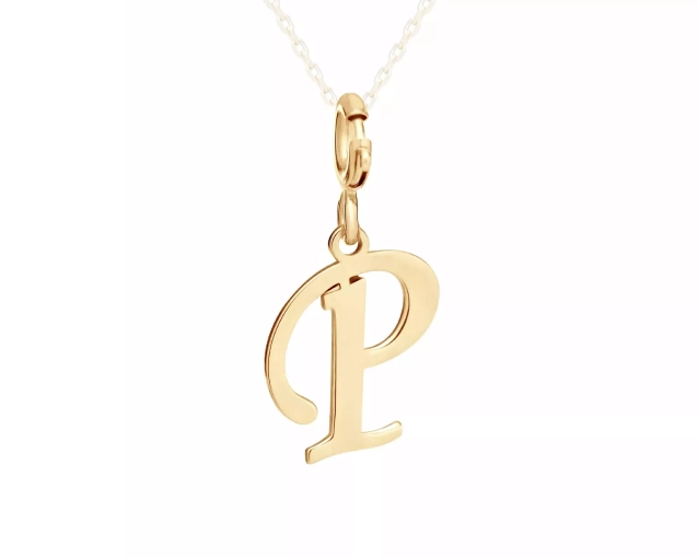 Zawieszka złota litera P charms