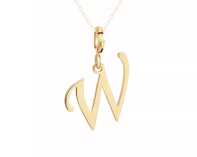Zawieszka złota litera W charms