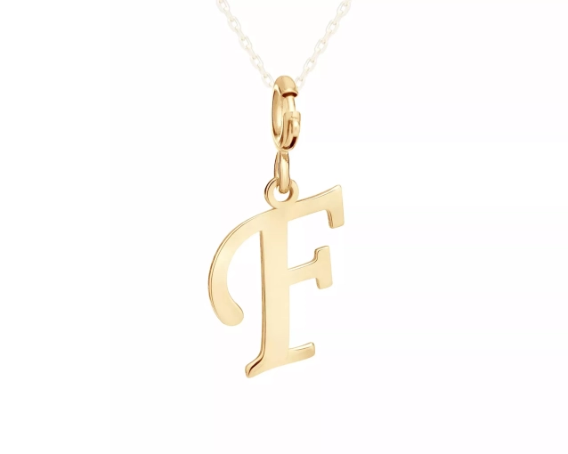 Zawieszka złota litera F charms