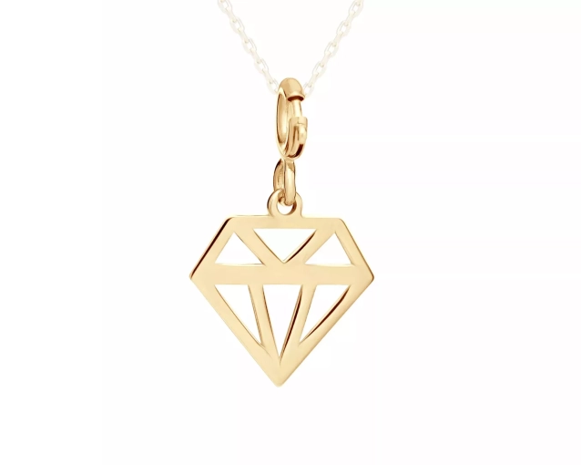 Zawieszka złota diament charms