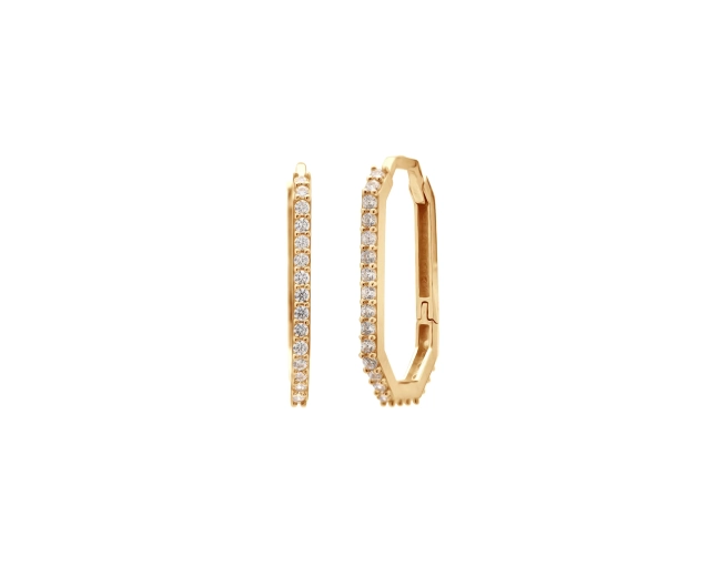 Złote kolczyki ośmiokątne