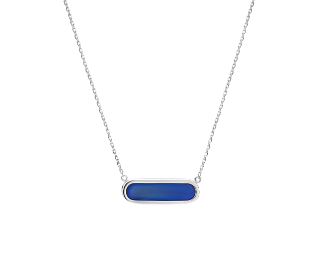 naszyjnik srebrny tytanowy granatowy