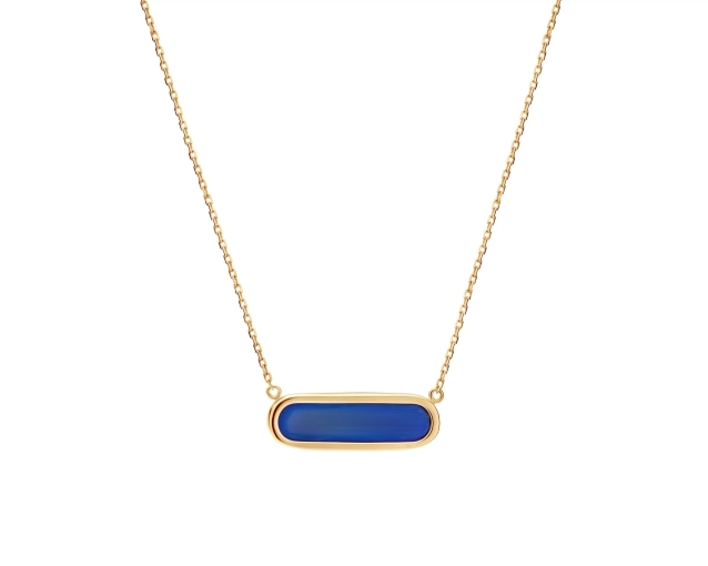 naszyjnik pozłacany tytanowy granatowy