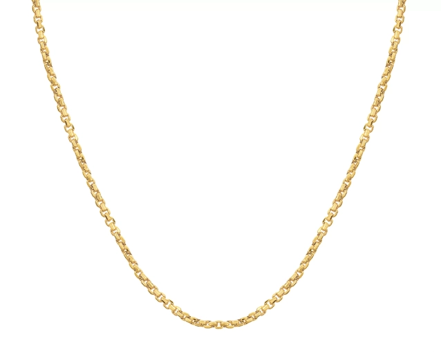 Łańcuszek złoty na szyję o splocie typu ankier z grubymi ogniwami