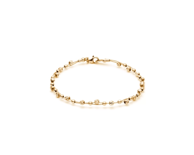 Bransoletka złota usztywniana z żółtymi kulkami