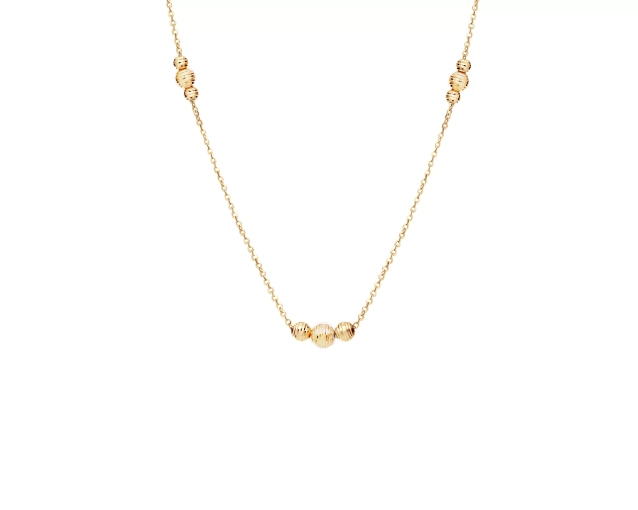 Naszyjnik złoty z koralikami