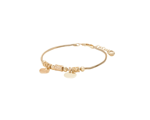 Bransoletka złota żmijka z cyrkoniami