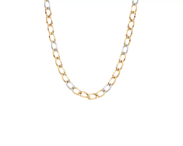 Naszyjnik złoty dwukolorowy segmentowy klasyczny