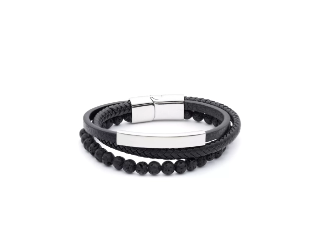 Bransoletka męska skórzana
