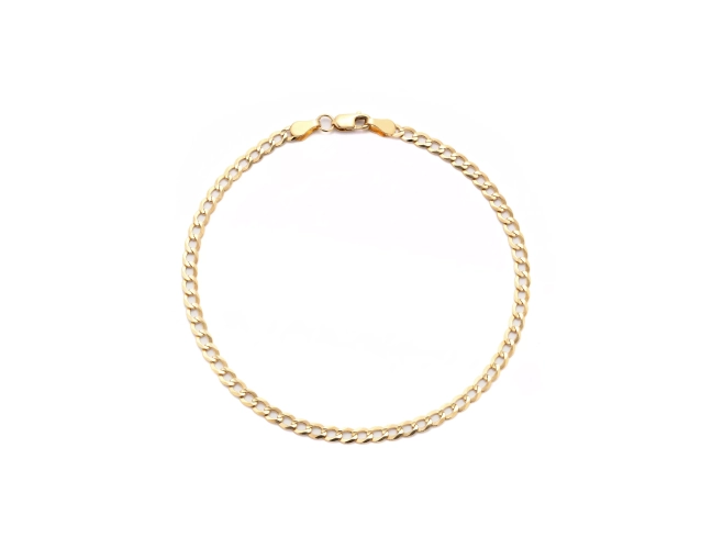 Złota bransoletka o splocie pancerka klasyczna